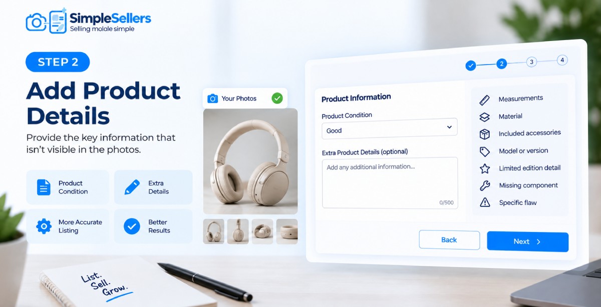 Add product condition and extra details to an AI-generated eBay listing